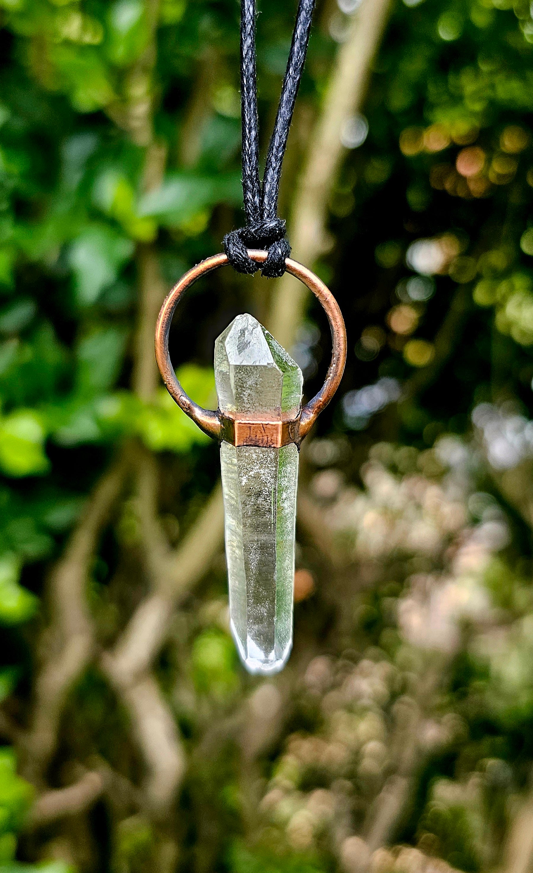 Quartz Crystal Copper Electroformed Pendant Crystal Obsession