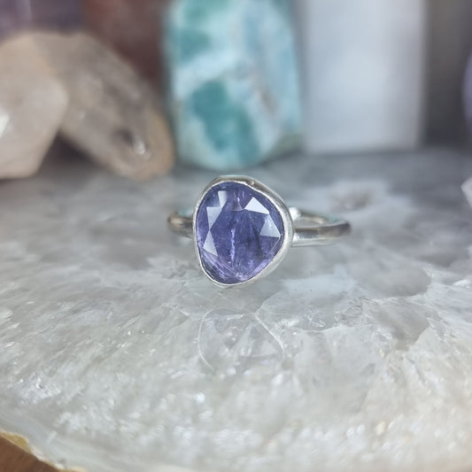 Tanzanite Sterling Silver Stackable Ring Sz 8.5