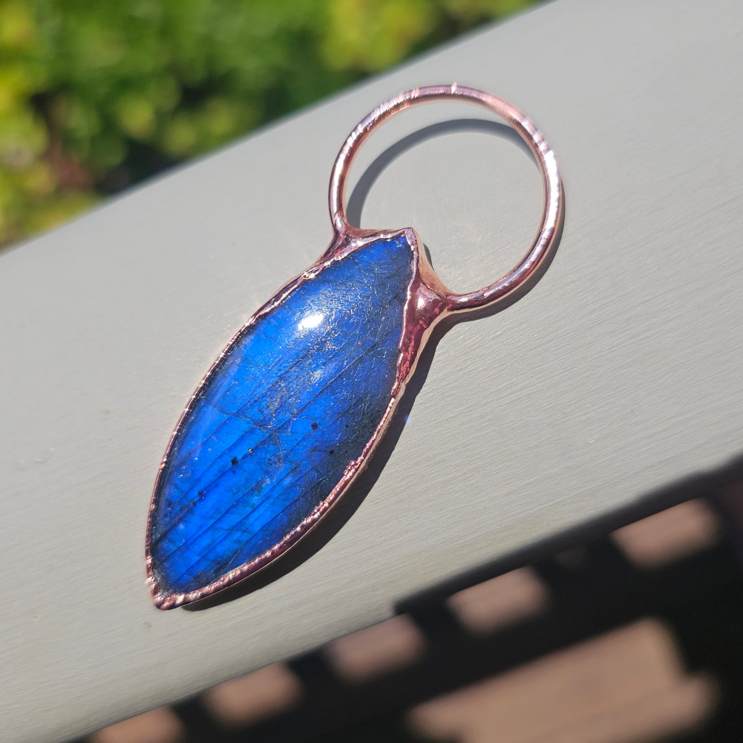 Blue Labradorite Copper Electroformed Pendant
