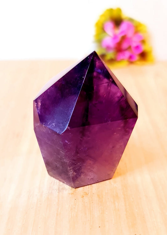 Amethyst Purple Polished Point Crystal Gemstone