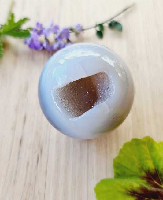 Agate Druzy Crystal Sphere