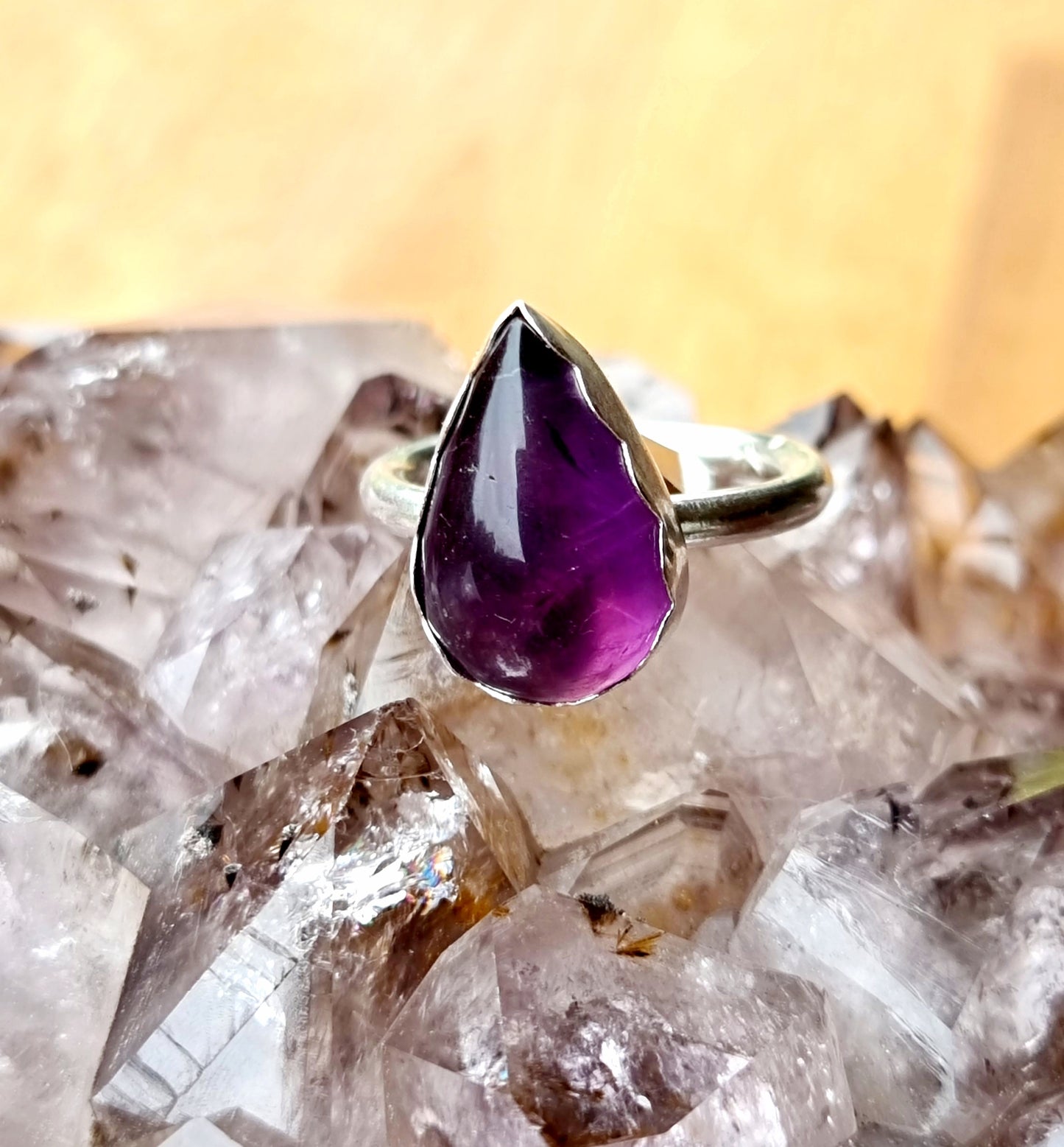 Amethyst Sterling Silver Stackable Ring Sz 7.5